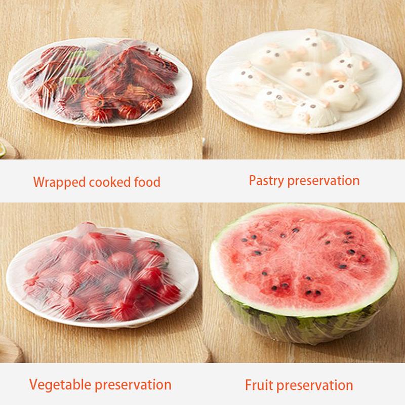 Food Grade Preservative Film Food Storage Covers Disposable Plastic Wrap Reusable Kitchen Disposable Food Protective Film 100pcs