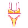 2025 V-Neck Color Block Push-Up Bikini with Split Design