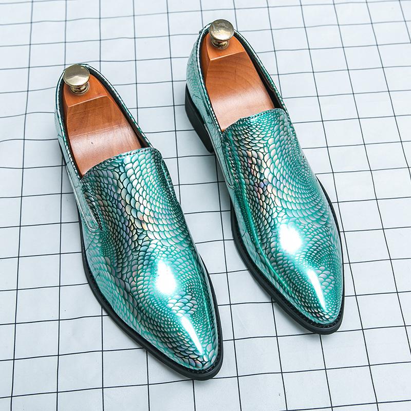 Men's Casual Leather Shoes Fashion Large Size New Pointed Leather Shoes Trend Pointed Leather Shoes Groom Wedding Shoes