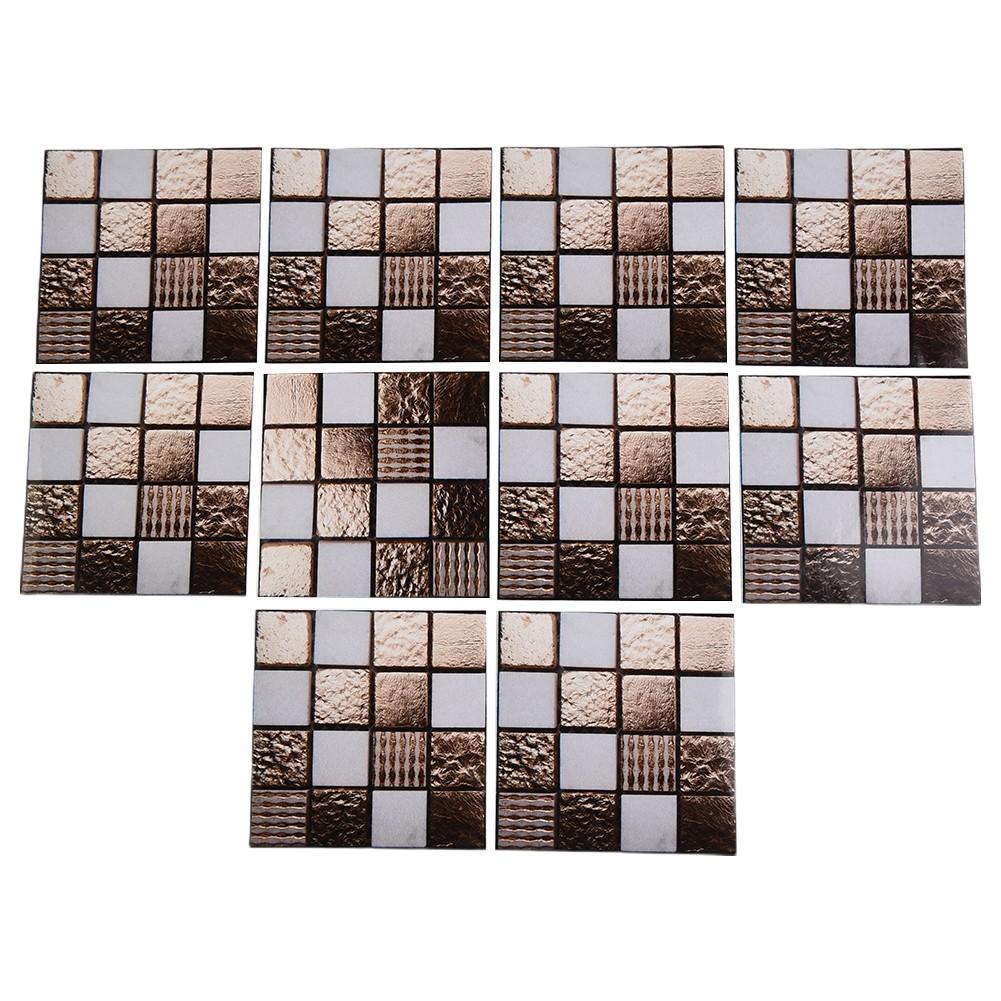 

Легко моющиеся мозаичные наклейки для ванной комнаты, настенная плитка 10x10 см, эконом-упаковка из 10 штук 2#