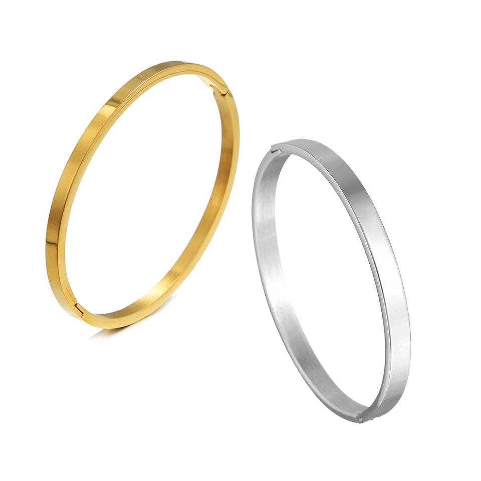 ZAKOL Bracciale Minimalista in Acciaio Inossidabile Placcato Oro Puro con Motivo Semplice per Donne Semplici Braccialetti Impilabili Zircone Regalo