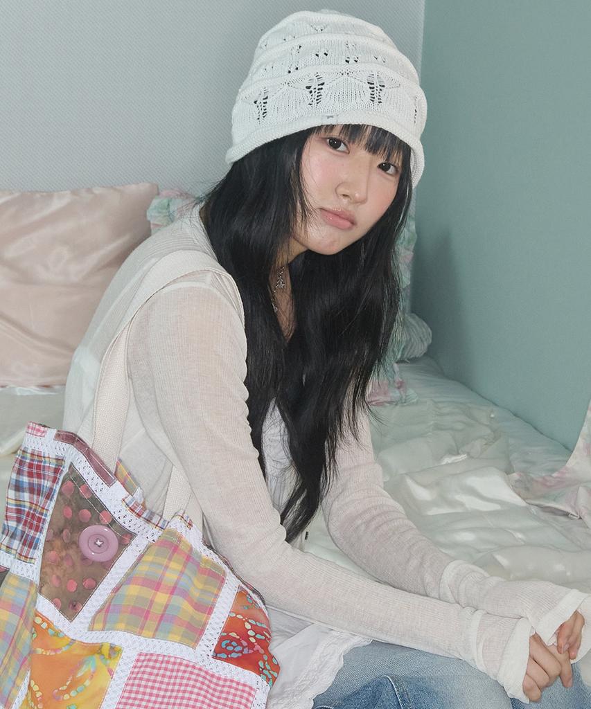 Kiibi Nostalgic Knit Beanie White