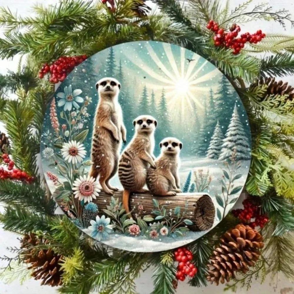 Retro Rustic Winter Animal Metal Art Sign Vintage Home Wall Decor
