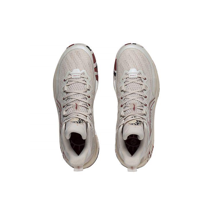 Li Ning Liren 3 BOOM Technology Slip Resistant Support Rebound Mid Top BOOM Technology Basketball Shoes Men's Gray Red ABAS089-5