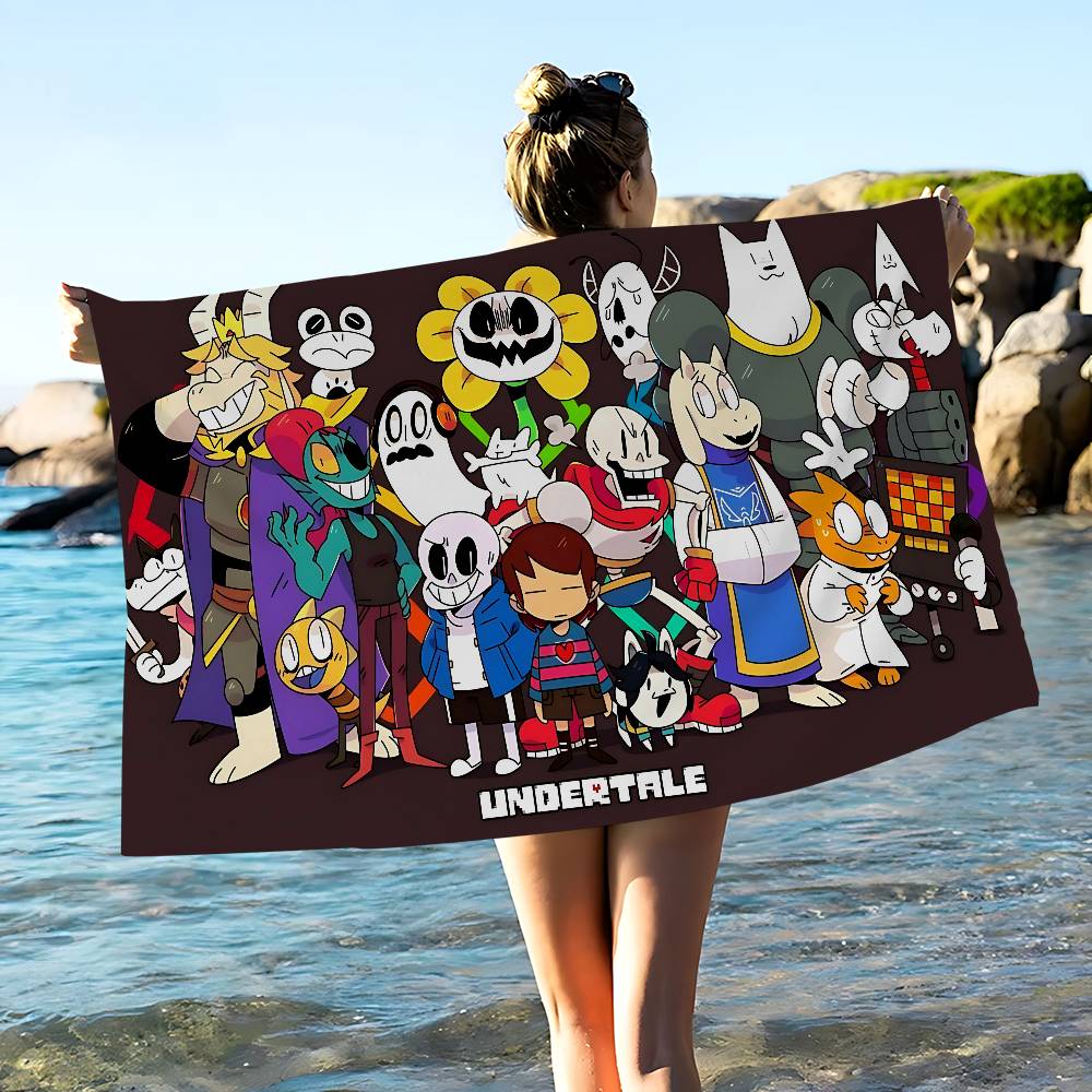 U-Undertale Anime Microfiber Blanket Quick Drying Beach Towels Oversized Printing Super Absorbent Pool Towel Blanket