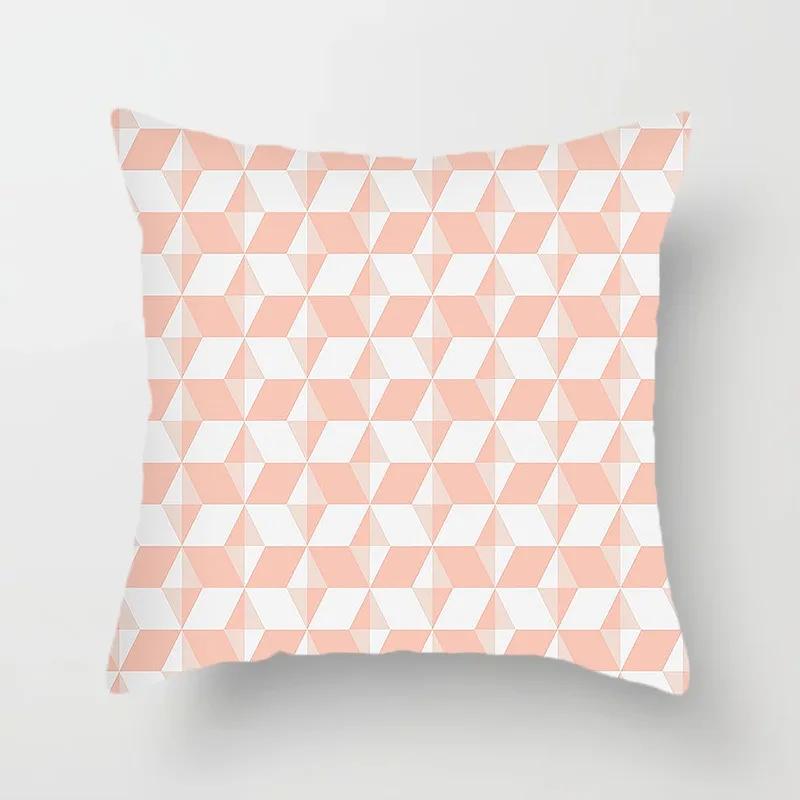 Geometryczna Prosta Różowa Poszewka na Poduszkę Biuro Sofa Poszewka na Poduszkę Luksusowy Wystrój Domu Poszewka na Poduszkę