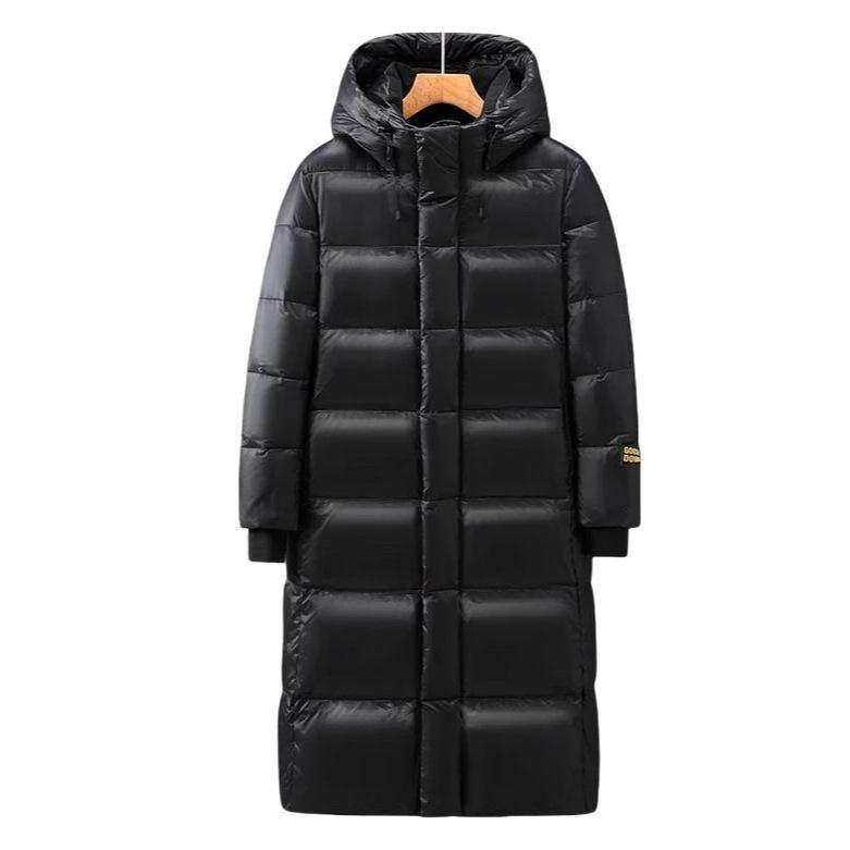 Gaofan black and gold goose down jacket pioneer. Eight-grid down jacket for women and men, high-end long winter super thick down jacket for women