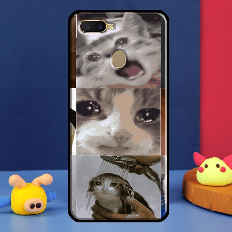 Crying Cat Memes And Dog Case For Oppo A96 A76 A16 A74 A94 A54 S A57 A77 A58 A78 A98 A5 A9 A91 A15 A17 A52 A72 Cover