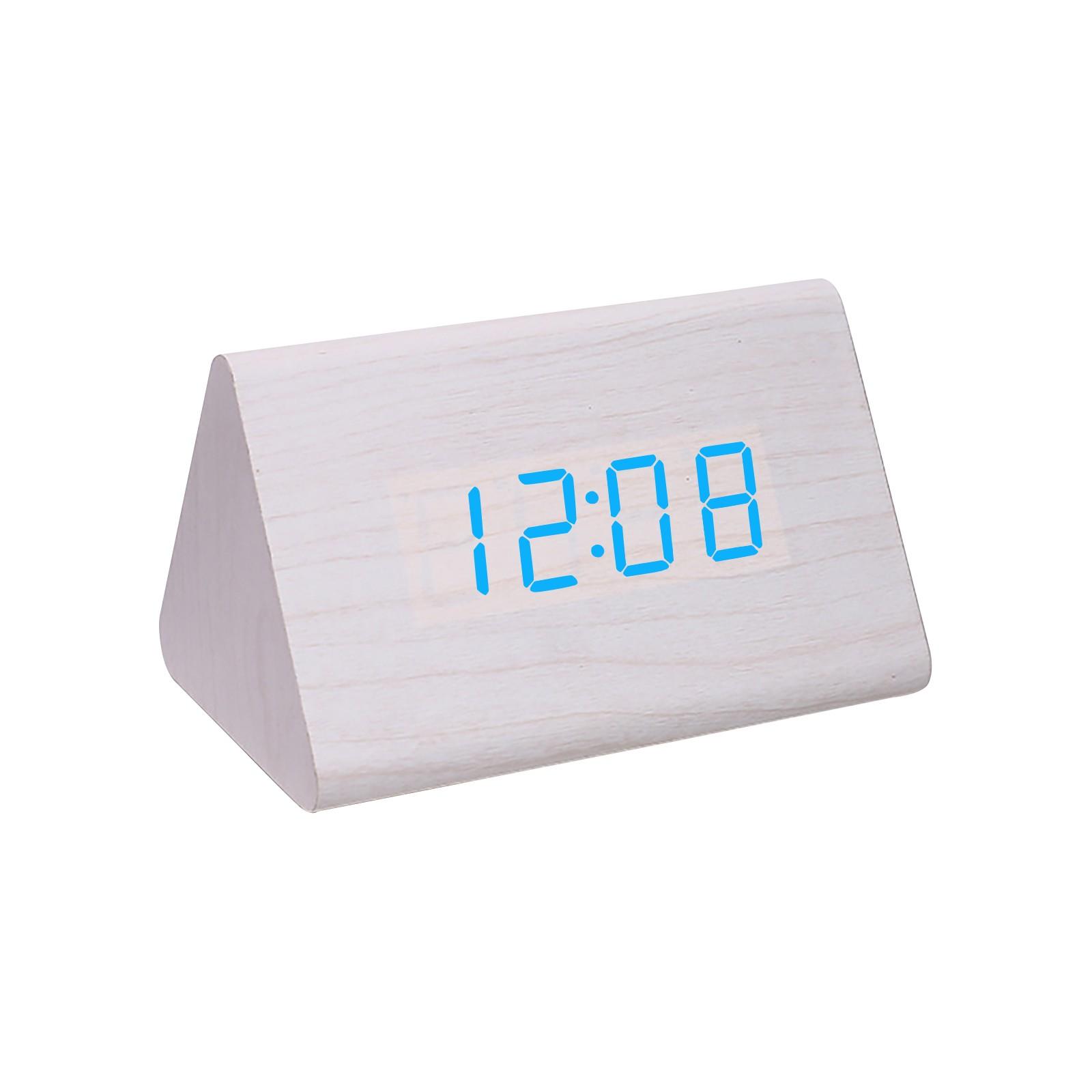 

Годинник для спальні, дерев яний цифровий будильник, регульована гучність, диммер, дерев яні прикраси для вітальні One Size