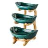 Bamboo & Wood Multi-layer Fruit Bowl and Pastry Plate - Creative Double-layer Ceramic Snack Holder for Home.