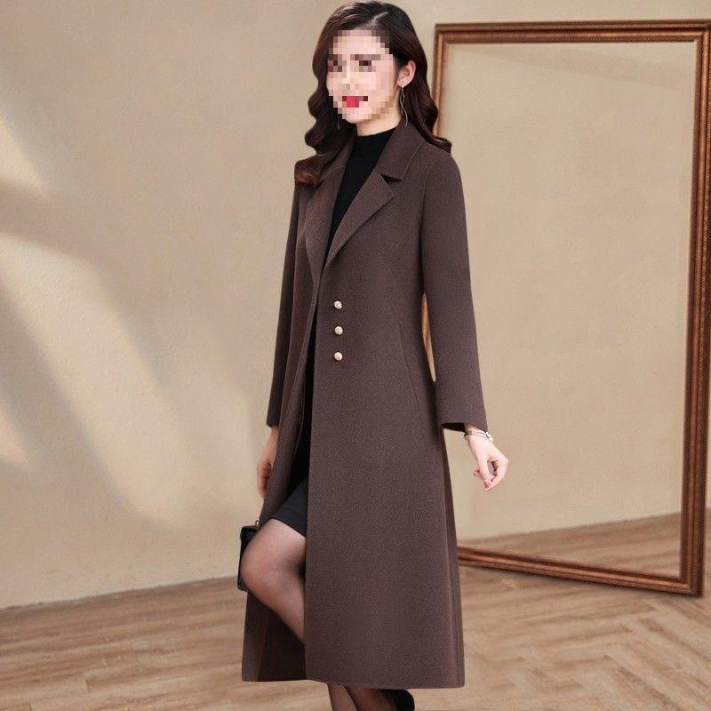 Cappotto Antivento in Lana Snellente da Donna - Sopra il Ginocchio, Caldo, per Primavera, Autunno, Inverno