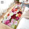 Floral Rug Runner Bedroom Bedside Mat  Kitchen Mat Colorful Rose Carpet Living Room