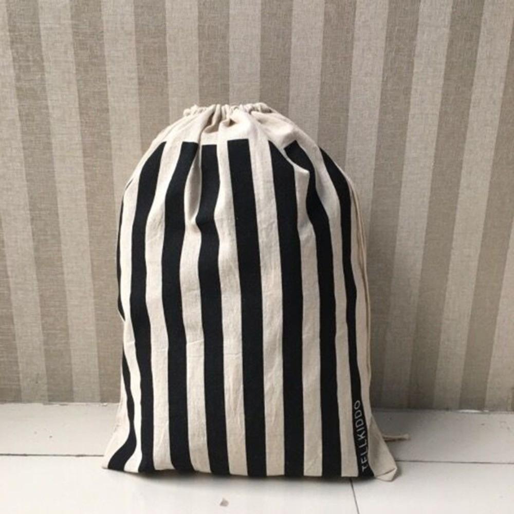 Printing Fabric Storage Bag Cotton and Linen Drawstring Duffle Bag New Laundry Bag
