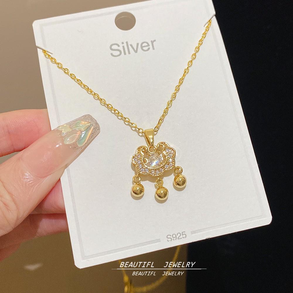 18K Gold Titanium Rhombus Clavicle Chain Necklace - Women’s Trendy Geometric Choker Pendant