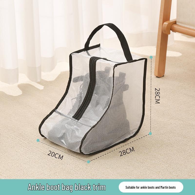 Transparent PVC Mesh Over-the-Knee Boot Storage Bag with Zipper – Dustproof, Moistureproof, and Mildew-Resistant Cover for Women's Large Size Boots.