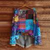 Women's Fashion Long Sleeve Christmas Snowman Snowflake Print Jacket Cardigan