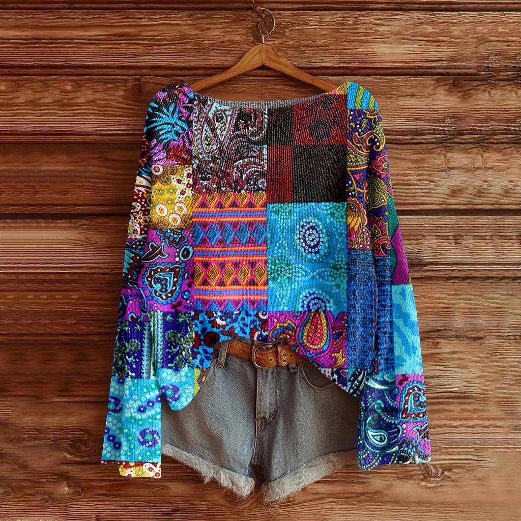 Women's Fashion Long Sleeve Christmas Snowman Snowflake Print Jacket Cardigan