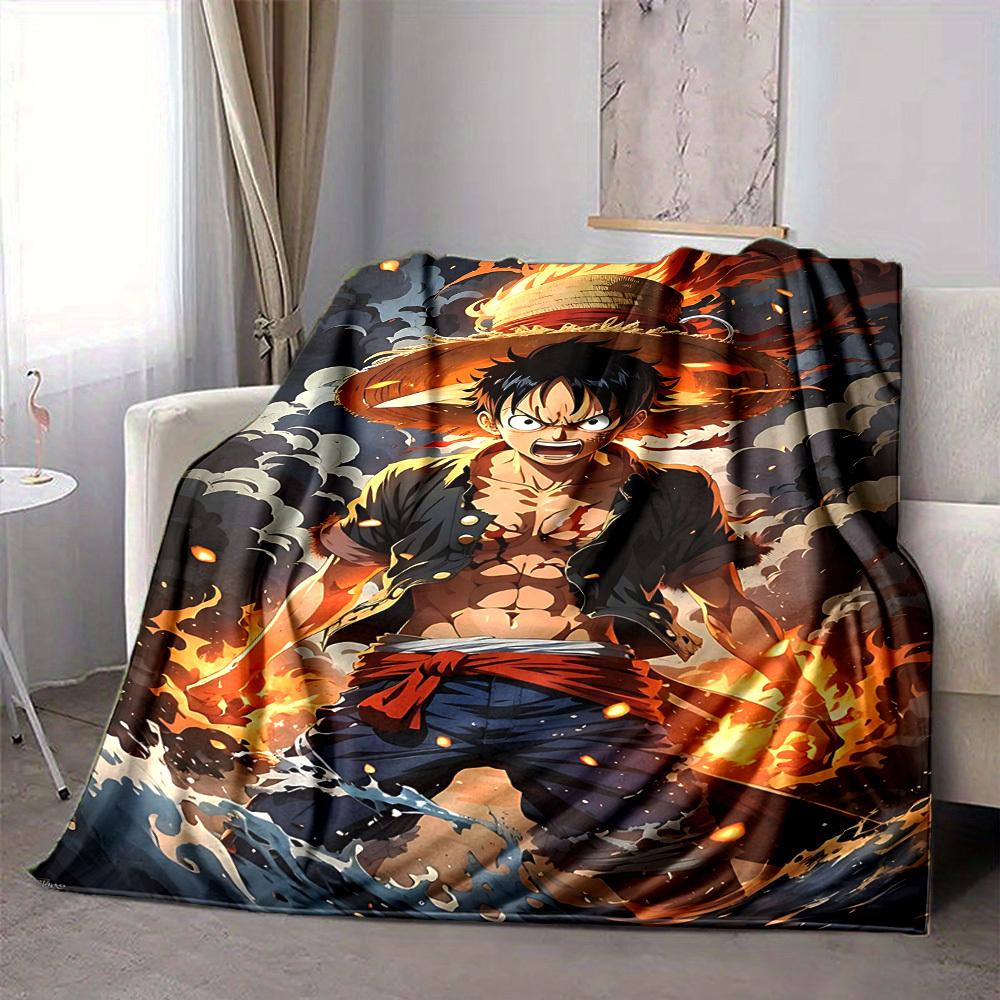 

1 шт. One Piece Манки Д. Фланелевое одеяло с Луффи, мягкое, приятное для кожи, с цифровой печатью, доступны разные размеры 80x120cm