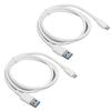 2pcs 1M Charging Data Cable USB Transmission Line Wear Resistant for Android Mobile Phone