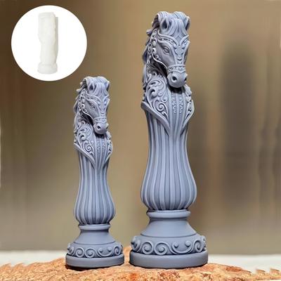 DIY Horse Head Roman Column Candle Silicone Mould Horse Head Cylindrical Roman Column Fittings Resin Plaster Silicone Mould