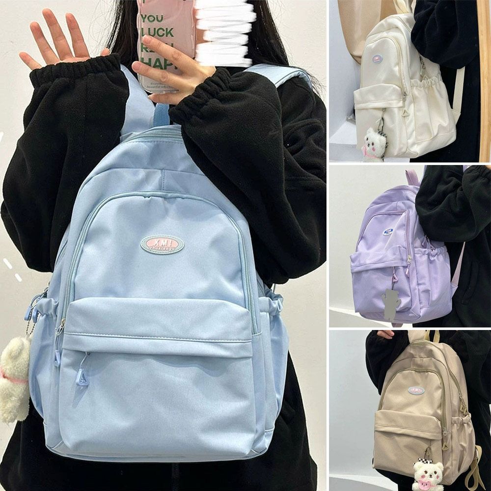 Simple Large Capacity Backpack High School Book Bag Waterproof Nylon Travel Knapsacks Student Schoolbags for Teenager Boys Girls