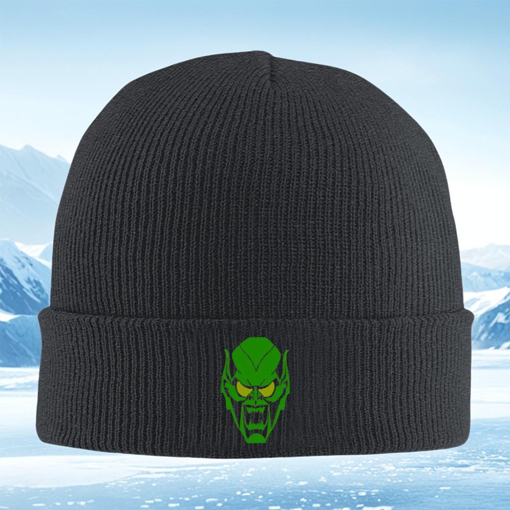 Green Goblins Spooky Face Dark Men Women Unisex Knitted Hat Beanie Pullover Cap Winter Thermal Warm Christmas Outdoor Cycling H