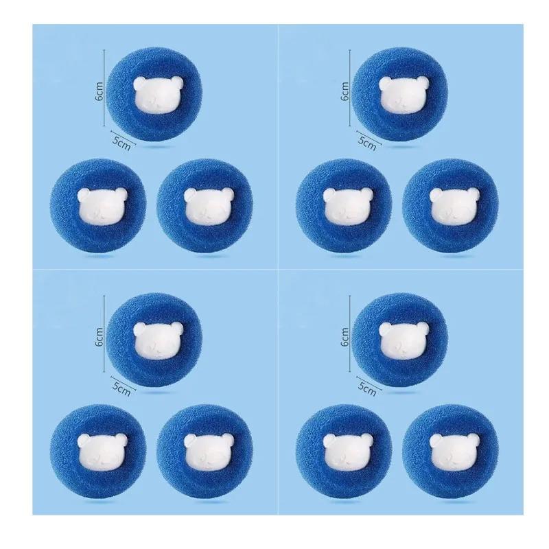 3/6/9/12Pcs Reusable Laundry Balls Pet Hair Remover Washing Machine Lint Catcher Clothes Fluff Fur Cleaner Efficient Home Cleaning Tool Accessories