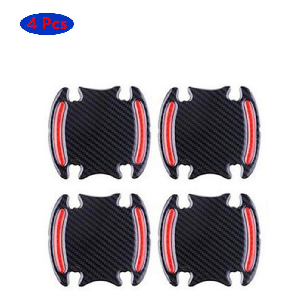 4 Pcs/Set Car Door Wrist Reflective Sticker Universal Car Door Wrist Scratch Protective Film Pad with Safety Reflective Strip