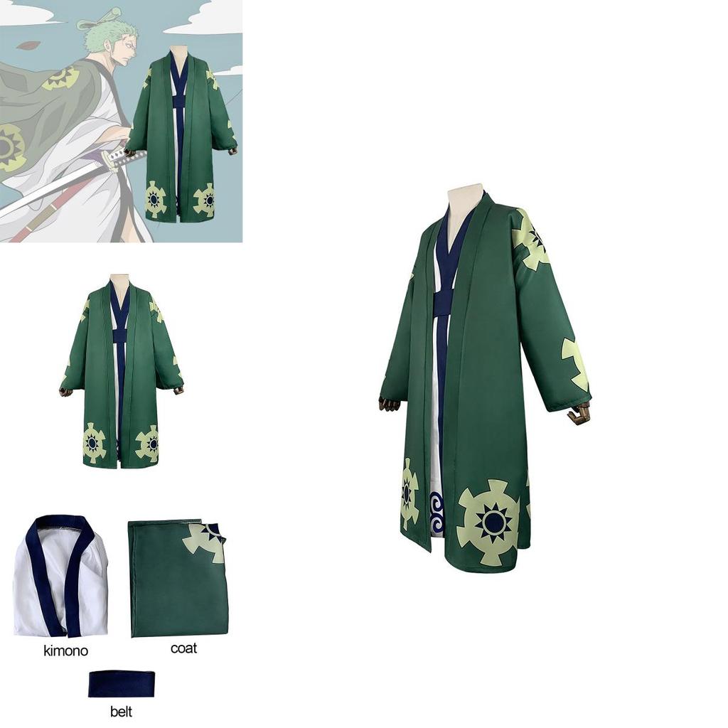 One Piece Roronoa Zoro Kimono Robe Full Suit Perfect For Comic Con Halloween And Family Gatherings