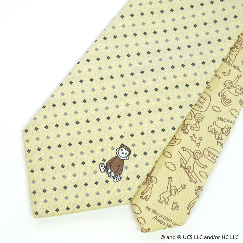 Curious George Character Necktie (One-Point Pattern) UNDW0866 Yellow