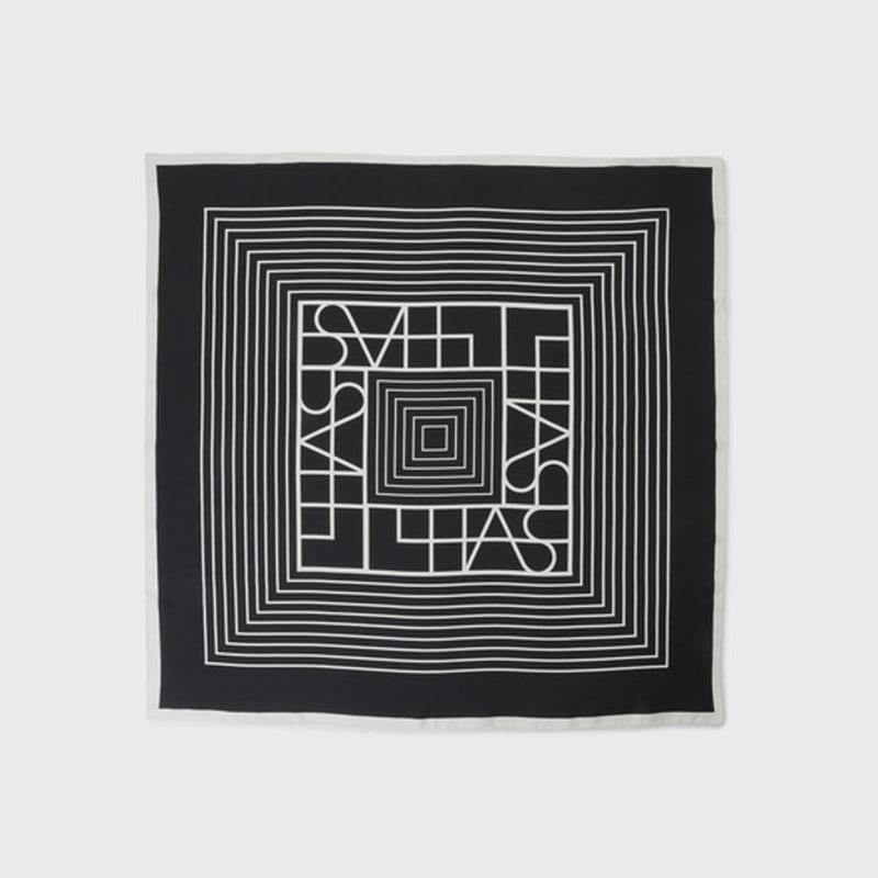L’H.A.S SIGNATURE SYMBOL SILK SCARF_BLACK