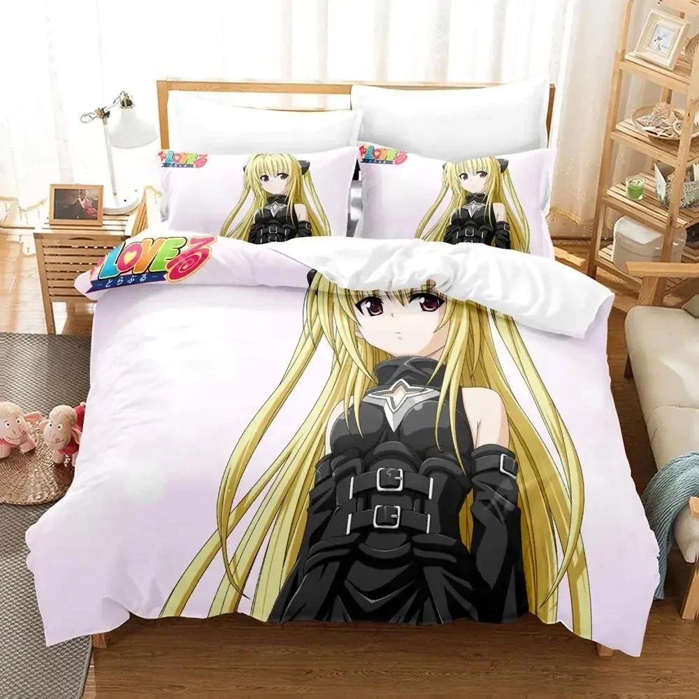 3D Print Yami To LOVE-Ru Bedding Set Duvet Cover Quilt Pillowcase Comforter King Queen Size Boys Adult