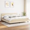 3140246 vidaXL Divan Bed with Mattress Cream 200x200 Cm Fabric