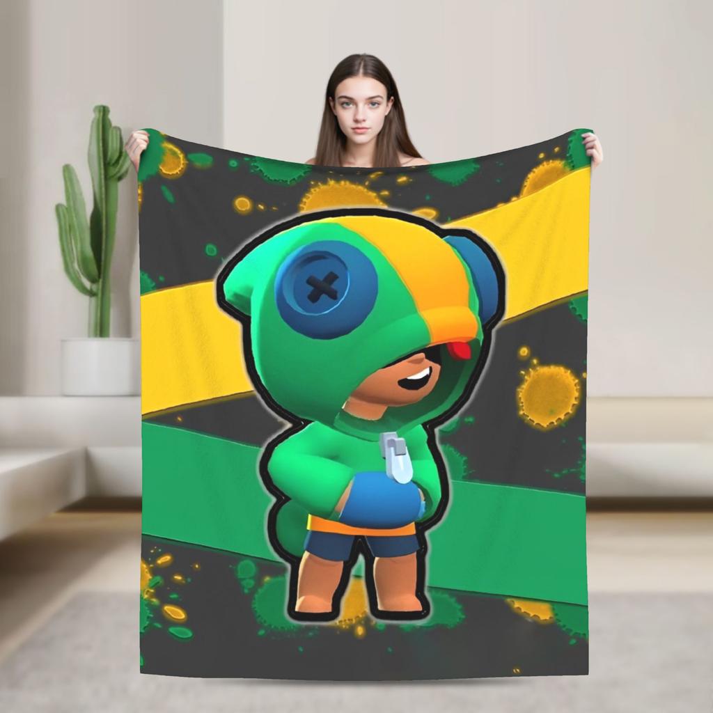 Emz Spike Squeak-Brawlld Blankets Cartoon Game Flannel Funny Warm Throw Blanket for Home Summer