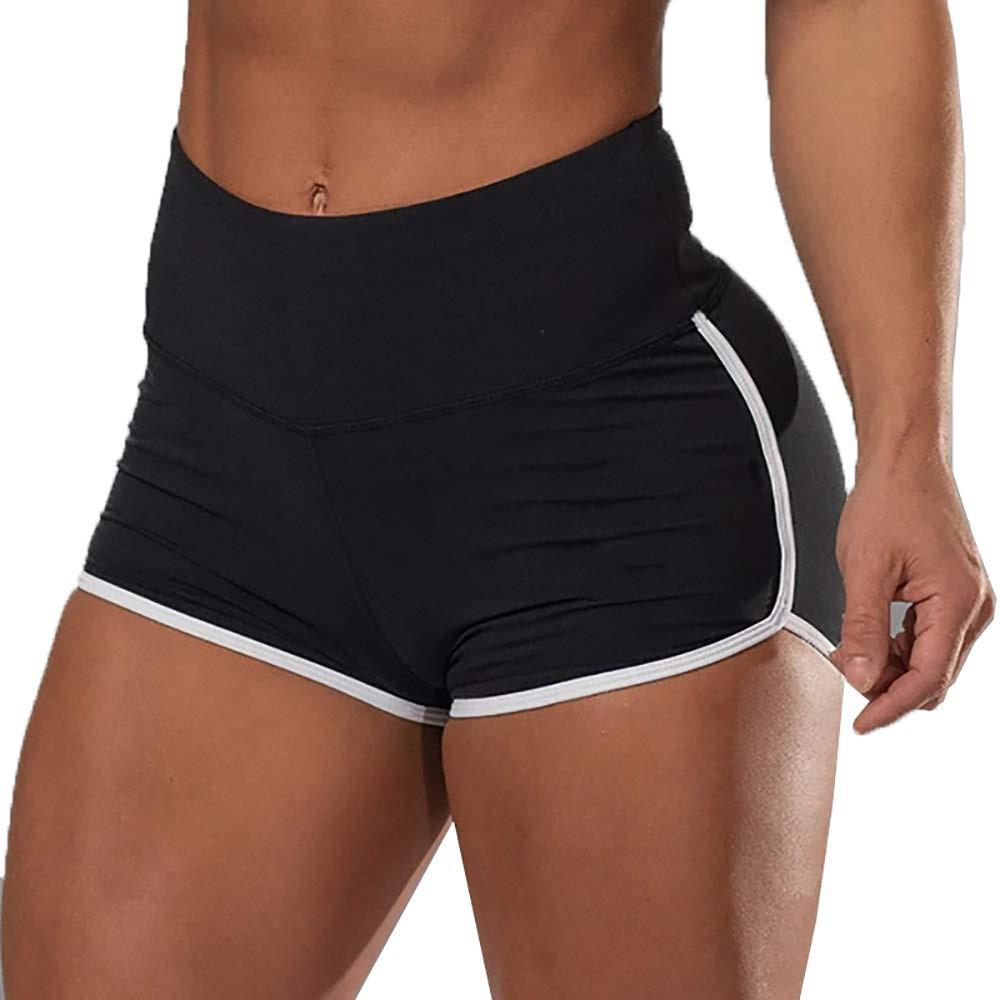 

2022 Women s Plus Size High Waist Butt-Lifting Running Shorts - Solid Color, Summer Style 3XL чёрный