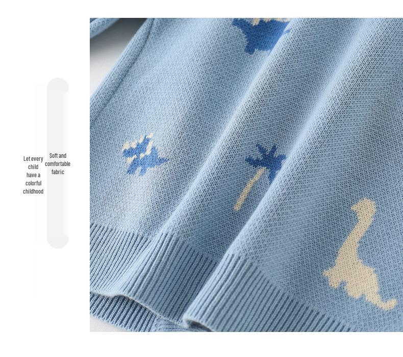 Jesienny dzianinowy kardigan dla chłopca 2025: Stylowy wełniany sweter-kurtka dla dzieci