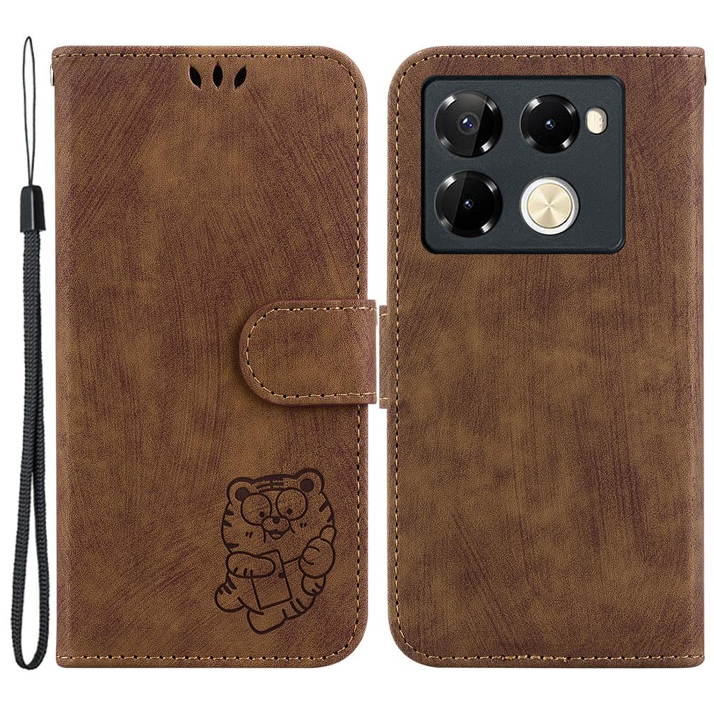 For Infinix Note 40 Pro 5G/Note 40 Pro+ Case Little Tiger Imprint Leather Wallet Phone Cover