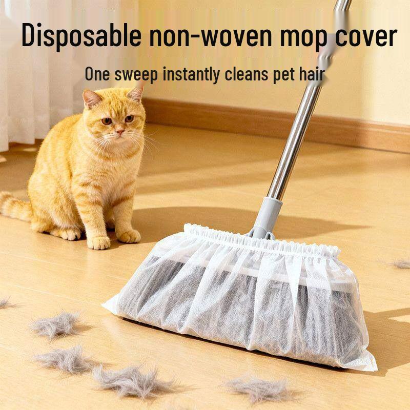 Disposable Non-woven Dust and Lint Cover for Brooms - Anti-tangle Hair Cleaning Tool
