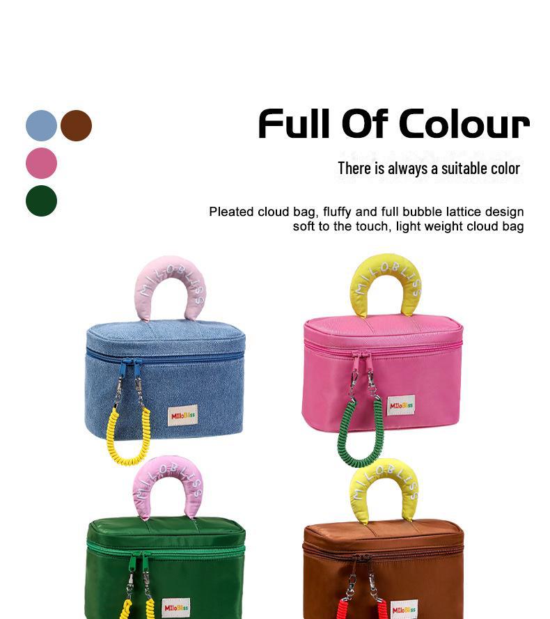 High-Capacity Cute Contrast Color Waterproof Cosmetic Bag for Women