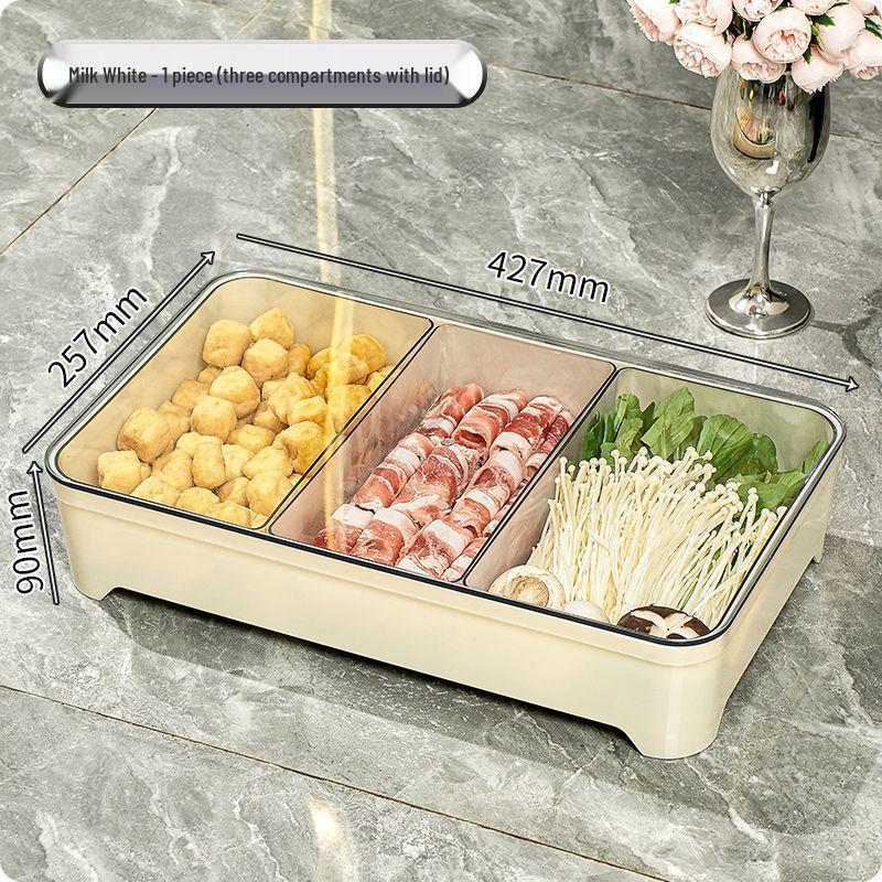 Stackable Compartmented Kitchen Tray with Draining for Hot Pot Side Dish