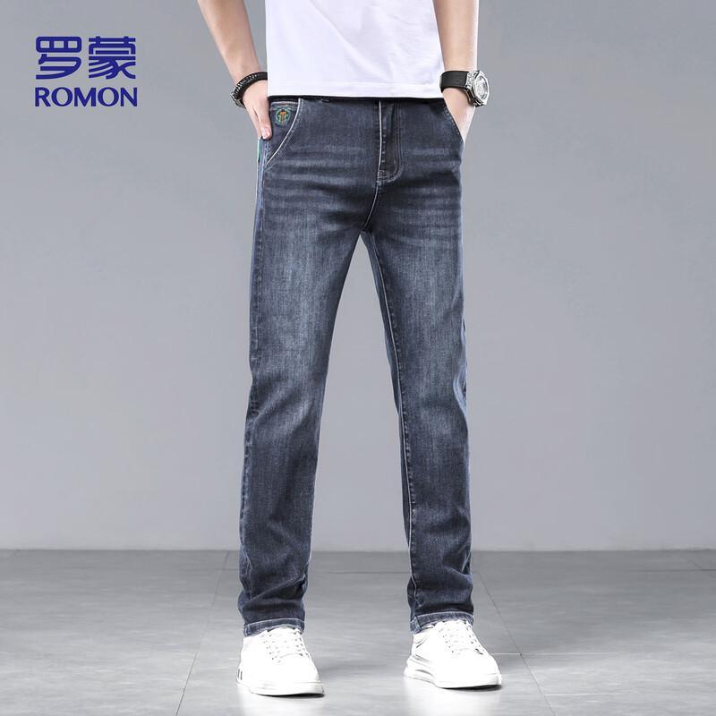 ROMON Men's 882 Loose Straight-Leg Stretch Jeans