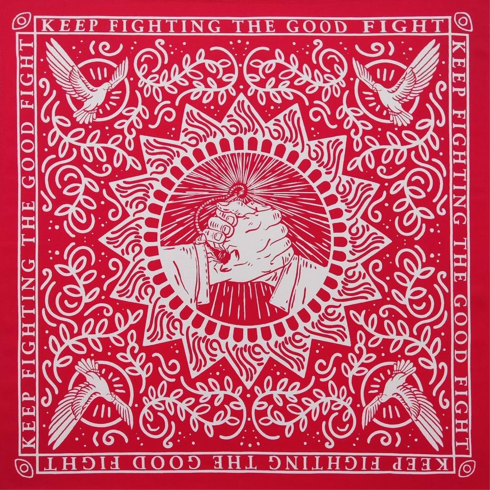 55x55cm Men s Headscarf Handshake Print Arabic Square Headscarf Woman Hip Hop Face Towel  Outdoor красный