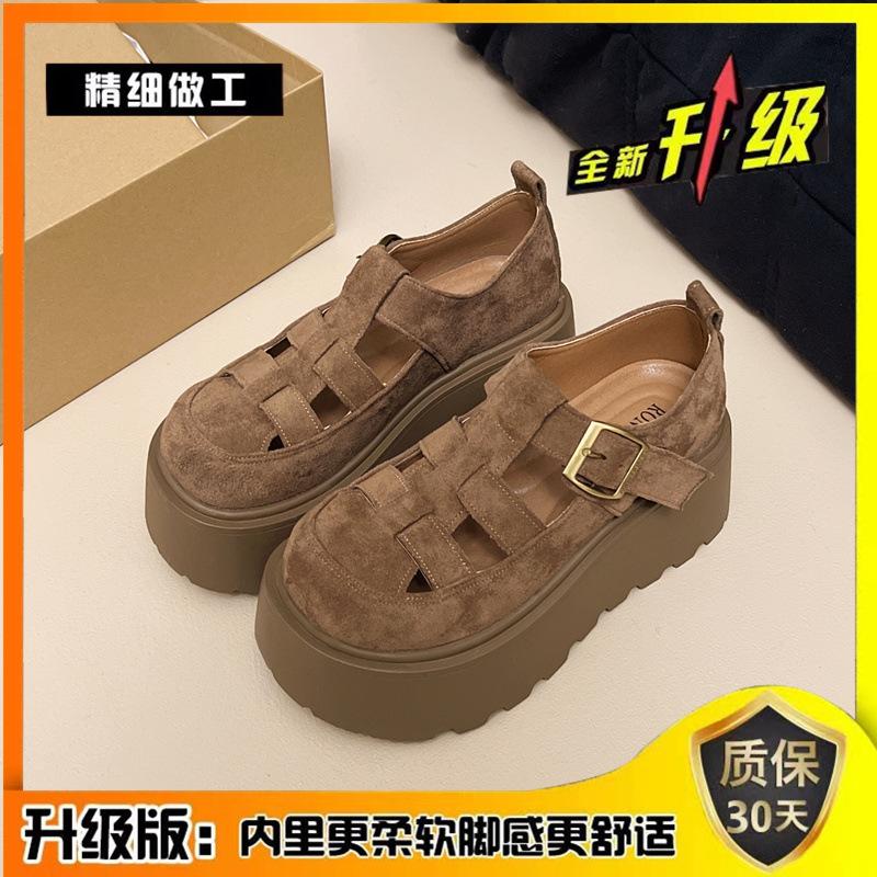 Roman sandals women's summer wear 2025 new fashionable and versatile high-end bag head single shoes popular love small leather shoes