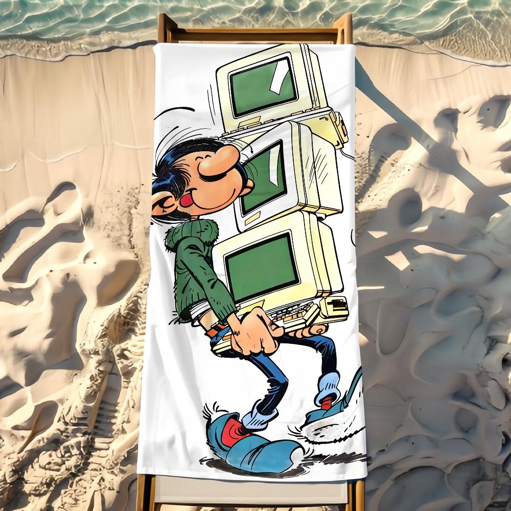 Komiksy G-Gaston Lagaffe Ručník Plážový Sprchový Koupelnový Cestovní Lehký Šetrný k Pleti pro Bazén Kempování Plavbu Letní