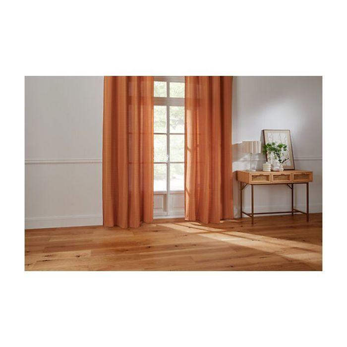 Voilage "Noa" motif rayures plissées tamisant 140 x 240 cm Atmosphera - Terracotta