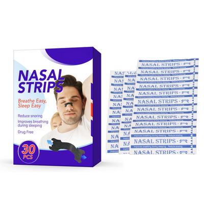 30Pcs Nasal Strips Anti Snoring Comfortable Fit Portable Breathing Nose Strips for All Skin Type