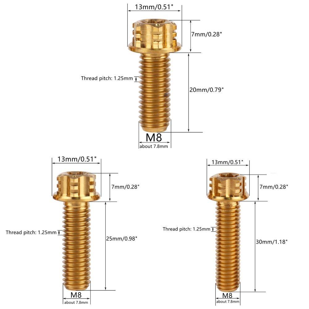 Decorative Screws GR5 Titanium Alloy Titanium Alloy Screws M8 20/25/30mm Fancy Screws Fancy Flange Screws
