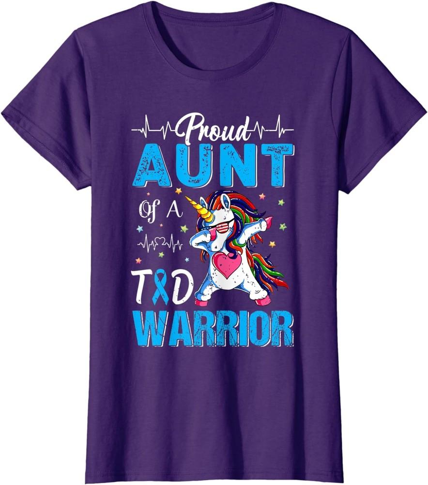 Proud Aunt of T1D Diabetes Awareness Ladies  Crewneck T-Shirt Unisex T-Shirt S