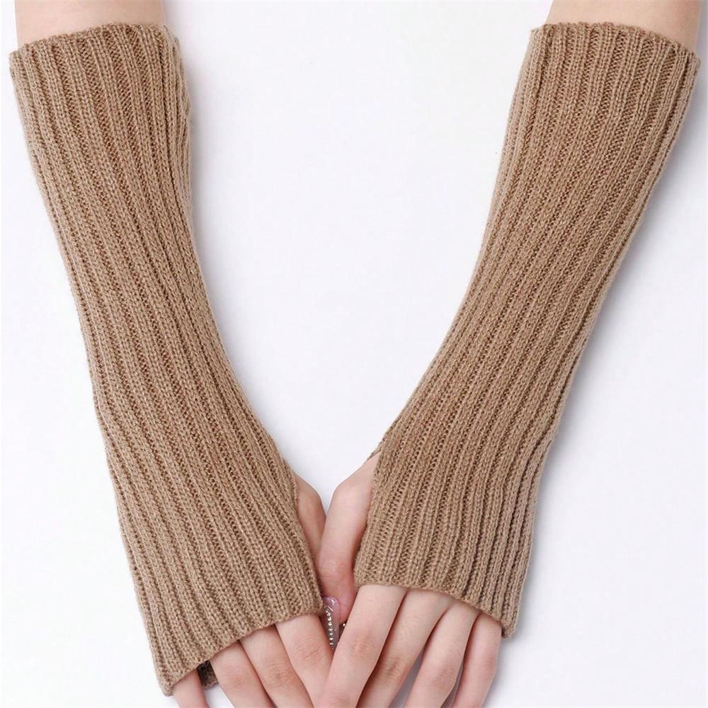 Lange Fingerlose Handschuhe Damen Fäustling Winter Armstulpen Gestrickte Ärmel Fein Lässig Weich Mädchen Goth Kleidung Punk Gothic Handschuh