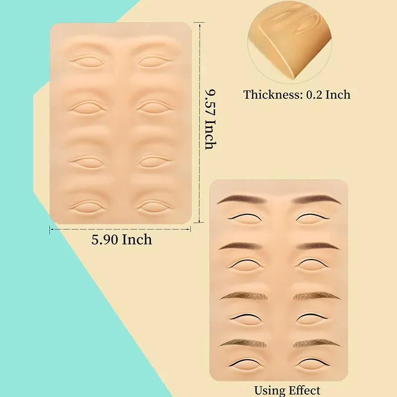 Tattoo Practice Skin Microblading Supplies Eyebrow Eyeliners Practice Latex Skin Permanent Makeup Eyebrow Tattoo Training Tool